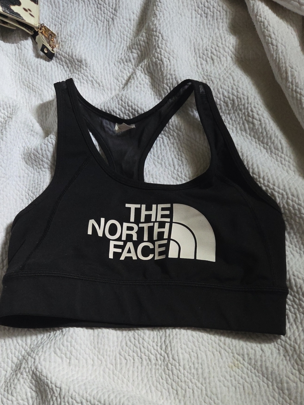 The North Face Black Sports Bra with White Logo